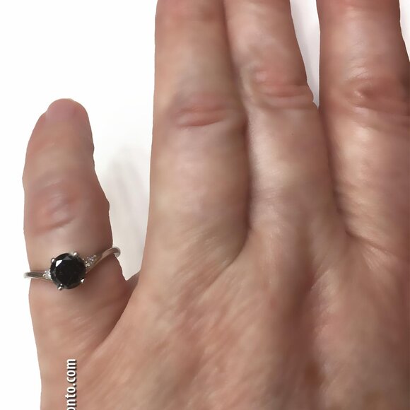 1CT+ Black Diamond 14K Gold Engagement Ring. Brand New in Box & Appraisal. - Picture 5 of 5